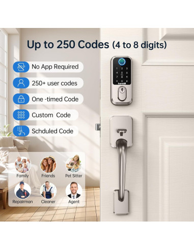 Cerradura Inteligente Hornbill Biométrica WiFi Niquel Satinado