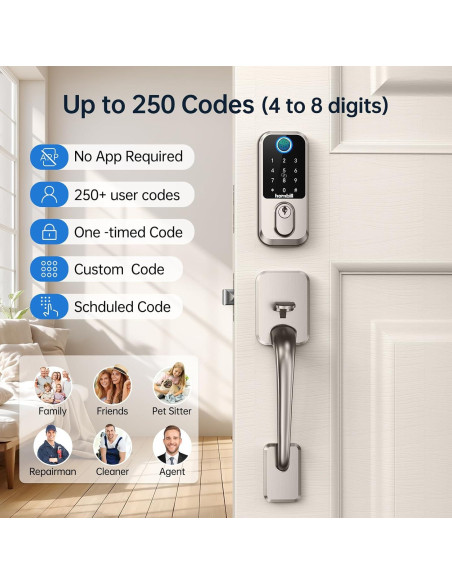 Cerradura Inteligente Hornbill Biométrica WiFi Niquel Satinado