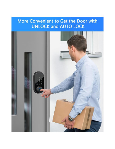 Cerradura Biométrica ZWSIUWO con Huella Dactilar y APP - Negro