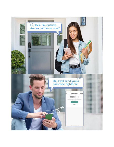 Cerradura Biométrica ZWSIUWO con Huella Dactilar y APP - Negro