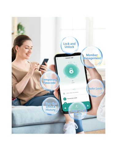 Cerradura Biométrica ZWSIUWO con Huella Dactilar y APP - Negro