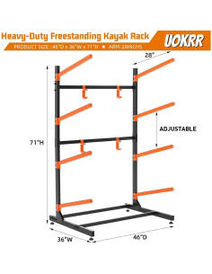 Estante de Almacenamiento de Kayak UOKRR 4 Niveles Ajustable 2