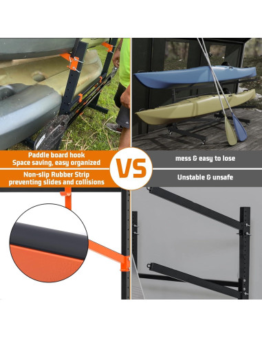 Estante de Almacenamiento de Kayak UOKRR 4 Niveles Ajustable