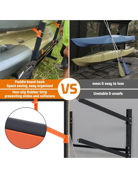 Estante de Almacenamiento de Kayak UOKRR 4 Niveles Ajustable