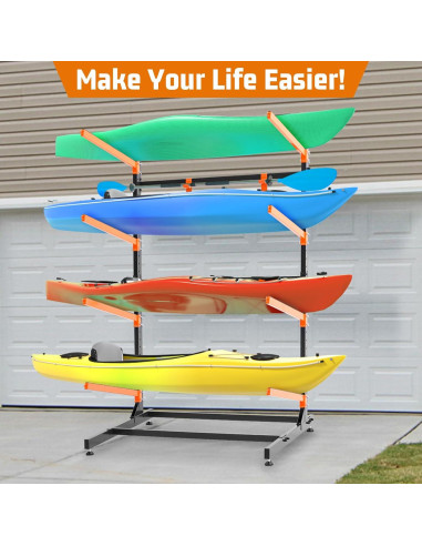 Estante de Almacenamiento de Kayak UOKRR 4 Niveles Ajustable