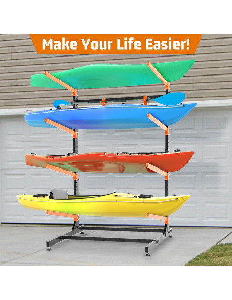 Estante de Almacenamiento de Kayak UOKRR 4 Niveles Ajustable