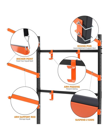Estante de Almacenamiento de Kayak UOKRR 4 Niveles Ajustable