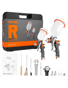 Juego de Pistolas de Pintura HVLP REFINE 2 Piezas 1.0mm y 1.4/1.7mm