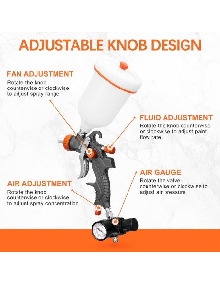 Juego de Pistolas de Pintura HVLP REFINE 2 Piezas 1.0mm y 1.4/1.7mm