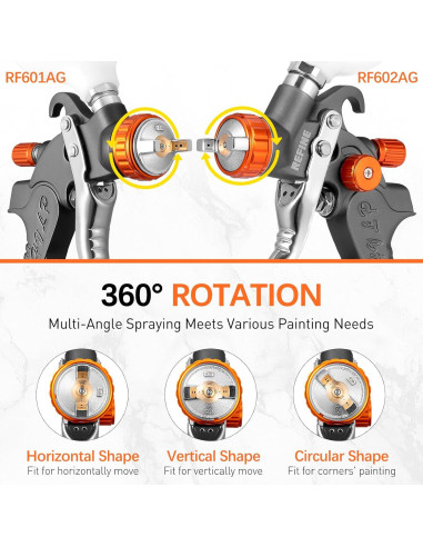 Juego de Pistolas de Pintura HVLP REFINE 2 Piezas 1.0mm y 1.4/1.7mm