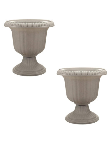 Maceta Urn Exterior 2 Paquetes Southern Patio 35.56 cm Piedra