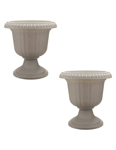 Maceta Urn Exterior 2 Paquetes Southern Patio 35.56 cm Piedra