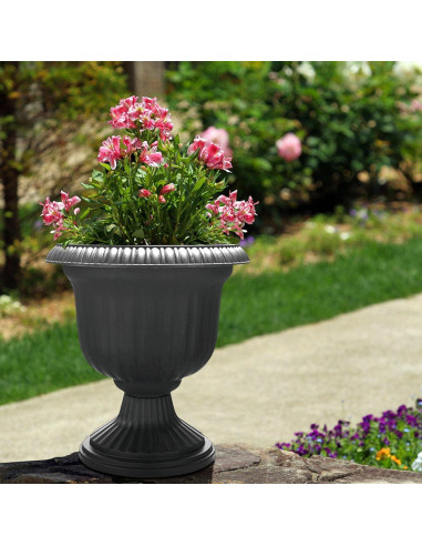 Maceta Urn Exterior 2 Paquetes Southern Patio 35.56 cm Piedra