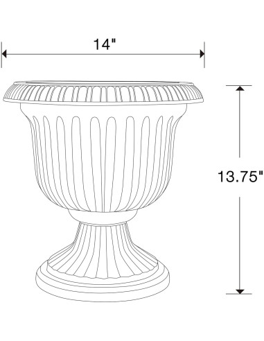 Maceta Urn Exterior 2 Paquetes Southern Patio 35.56 cm Piedra