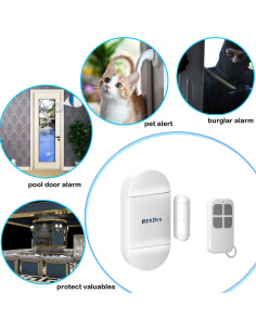 Alarma de Puerta Inalámbrica HENDUN 130dB con Control Remoto 2