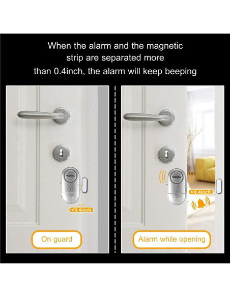 Alarmas de Seguridad para Puertas y Ventanas NOOPEL - Paquete de 4