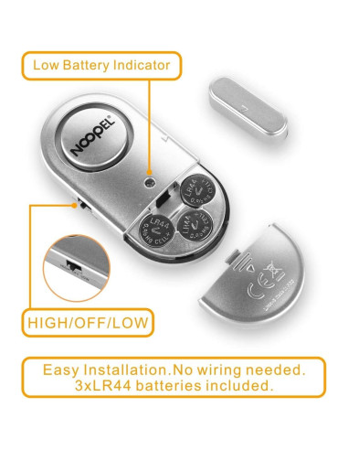 Alarmas de Seguridad para Puertas y Ventanas NOOPEL - Paquete de 4