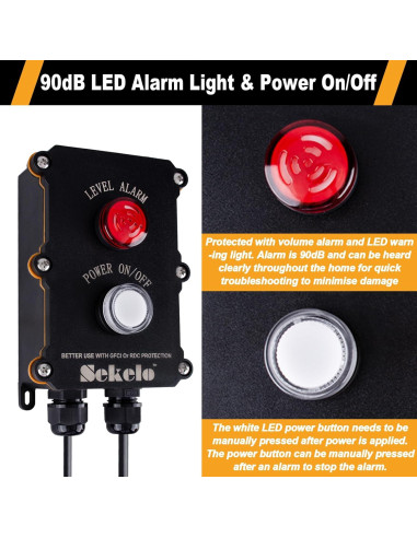 Alarma de Agua Alta Sekelo con Interruptor de Flotador 3.05m