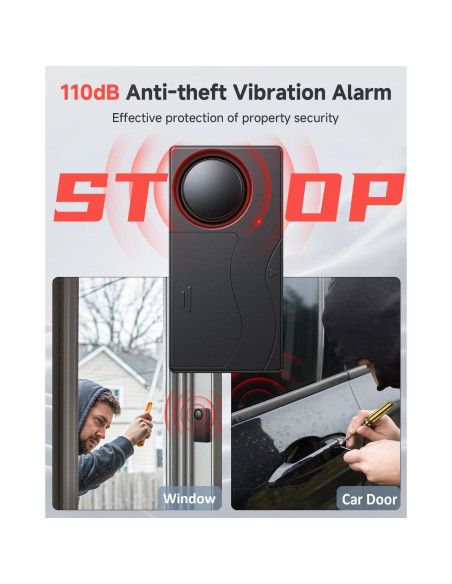 Sistema de Alarma Antirrobo Inalámbrico LNKERCO 110dB Ajustable