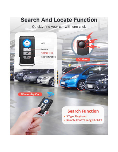 Sistema de Alarma Antirrobo Inalámbrico LNKERCO 110dB Ajustable