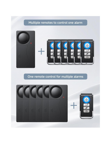 Sistema de Alarma Antirrobo Inalámbrico LNKERCO 110dB Ajustable