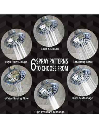 Cabezal de Ducha de Lujo Aqua Elegante Cromo 6 Funciones 9.5 L/min