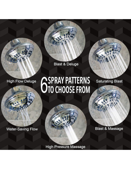 Cabezal de Ducha de Lujo Aqua Elegante Cromo 6 Funciones 9.5 L/min