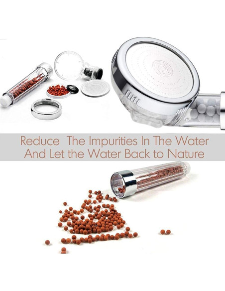 Cabezal de Ducha PRUGNA con Filtro y Manguera 1.5m - 3 Modos