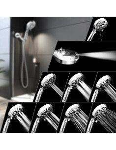 Cabezal de Ducha Filtrado INAVAMZ 10 Modos Alta Presión 15 Etapas 2