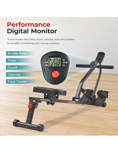Máquina de Remo Compacta Sunny Health & Fitness SF-RW1205SMART