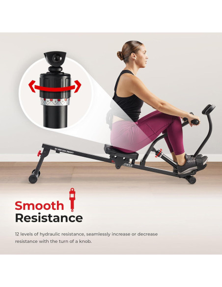 Máquina de Remo Compacta Sunny Health & Fitness SF-RW1205SMART