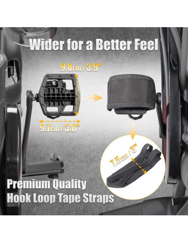 Pedales de Plataforma Strap-in CyclingDeal para Bicicleta Peloton