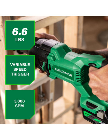 Sierra Recíproca Inalámbrica Metabo HPT 18V CR18DBQ4 3000 SPM