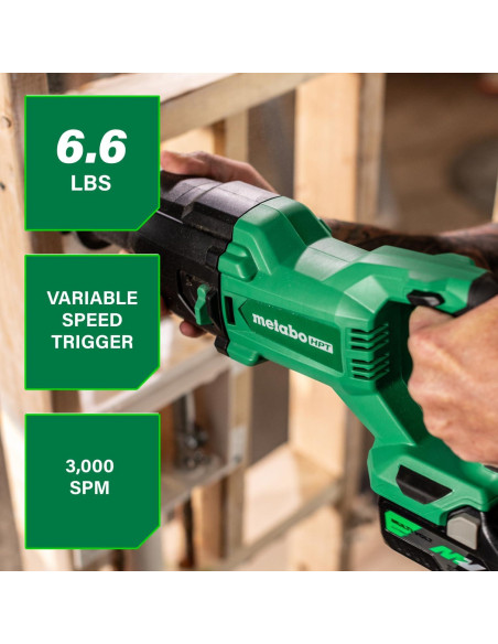 Sierra Recíproca Inalámbrica Metabo HPT 18V CR18DBQ4 3000 SPM