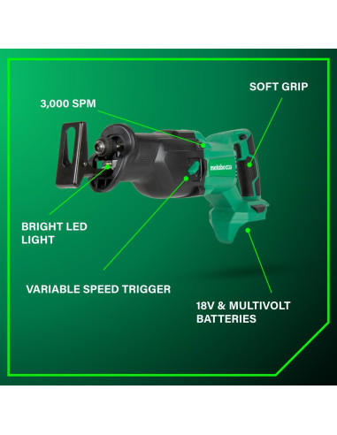 Sierra Recíproca Inalámbrica Metabo HPT 18V CR18DBQ4 3000 SPM