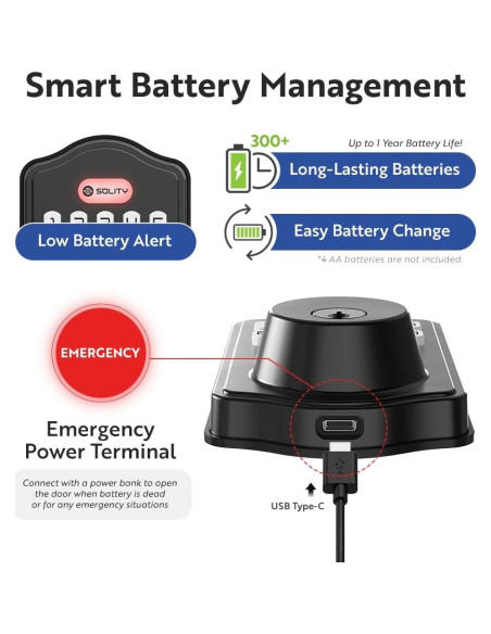 Cerradura Electrónica Solity AT1, Teclado, Auto-Bloqueo, 100 Códigos