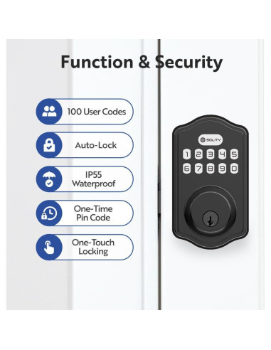 Cerradura Electrónica Solity AT1, Teclado, Auto-Bloqueo, 100 Códigos