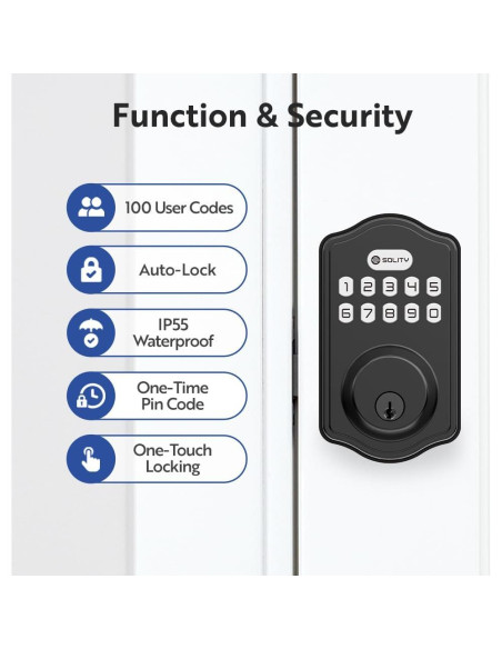 Cerradura Electrónica Solity AT1, Teclado, Auto-Bloqueo, 100 Códigos