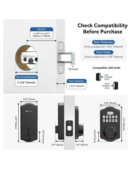 Cerradura Electrónica Solity AT1, Teclado, Auto-Bloqueo, 100 Códigos