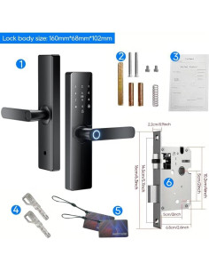 Cerradura Electrónica Biométrica Genérico Z17 - Control App, Huella 2