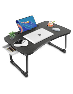 Escritorio portátil plegable Fayquaze con cajón y soporte