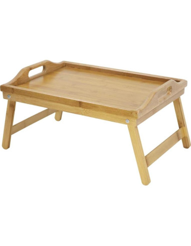 Bandeja de Cama Plegable KKTONER de Bambú Natural 41x30cm