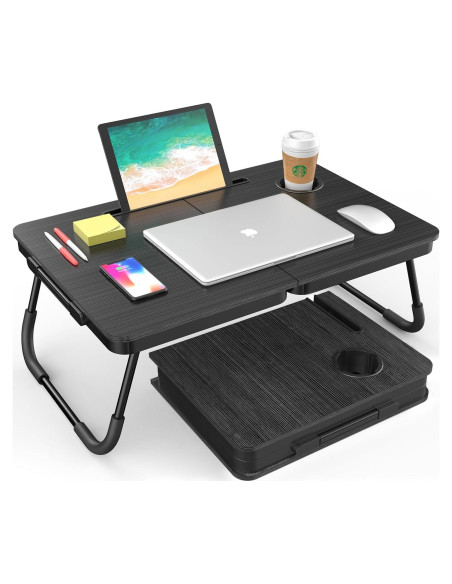 Escritorio Plegable para Laptop BUYIFY Negro 59x40 cm