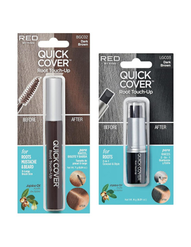 RED by Kiss Retoque Rápido Cabello Gris Set 2 Piezas Brocha Barra