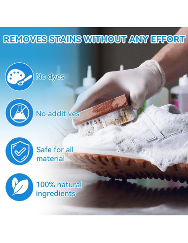 Kit de Limpiador de Zapatos MiotuHome - 250ml con Cepillos y Toalla