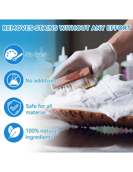 Kit de Limpiador de Zapatos MiotuHome - 250ml con Cepillos y Toalla