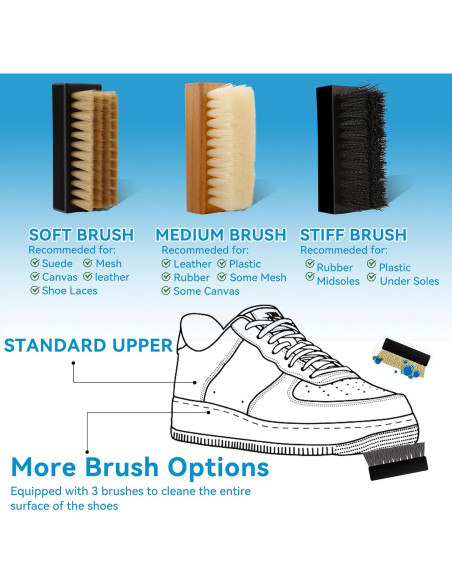 Kit de Limpiador de Zapatos MiotuHome - 250ml con Cepillos y Toalla