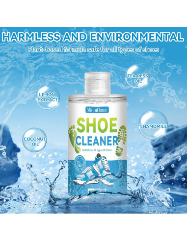 Kit de Limpiador de Zapatos MiotuHome - 250ml con Cepillos y Toalla