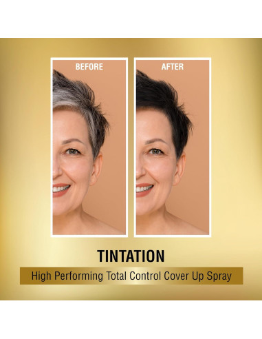 Spray Color Temporal para Cabello KISS 80g - Negro, Cobertura Raíces Grises