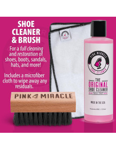 Kit de Cuidado de Zapatos Pink Miracle - Limpiador 240ml y Spray Protector 2